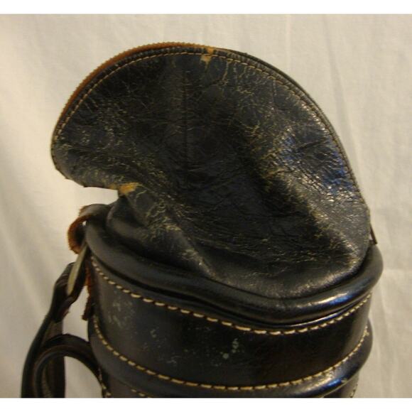 Vintage Leather Small GOLF CLUB BAG Hand Tooled Wine Bottle Golfer Gift Decor - Picture 5 of 7